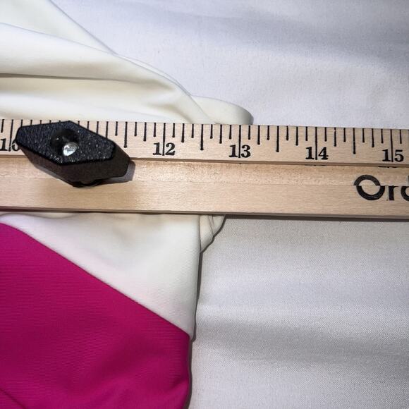 Summersalt Swimsuit Size 2LT Tall Pink Red White Sidestroke One Shoulder Piece - Picture 8 of 15